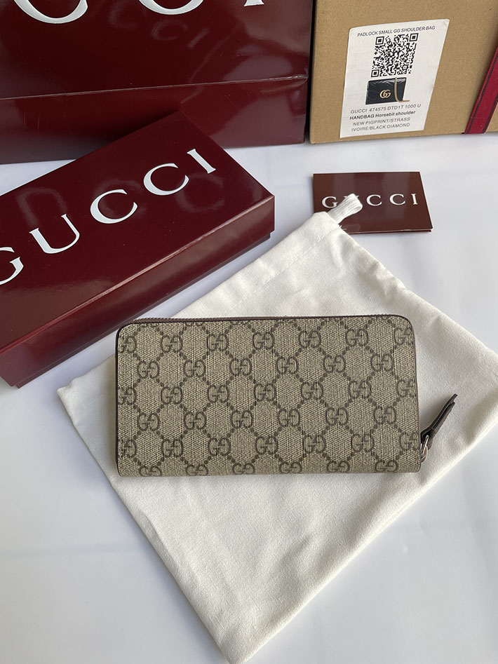 グッチ 財布 アウトレット GUCCI ジップアラウンドウォレット ブルー インテリア ベージュ/ブラウン 822051 FACQC 8563 グッチ 長財布 アウトレット - 画像 (9)