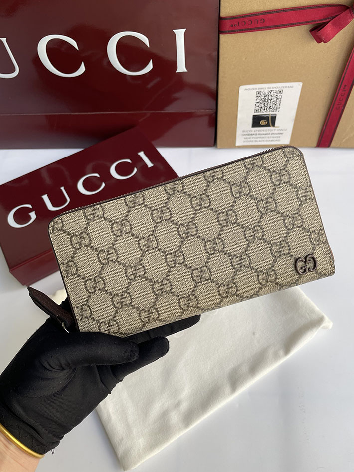 グッチ 財布 アウトレット GUCCI ジップアラウンドウォレット ブルー インテリア ベージュ/ブラウン 822051 FACQC 8563 グッチ 長財布 アウトレット - 画像 (8)
