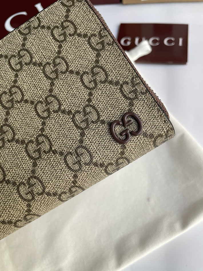グッチ 財布 アウトレット GUCCI ジップアラウンドウォレット ブルー インテリア ベージュ/ブラウン 822051 FACQC 8563 グッチ 長財布 アウトレット - 画像 (7)