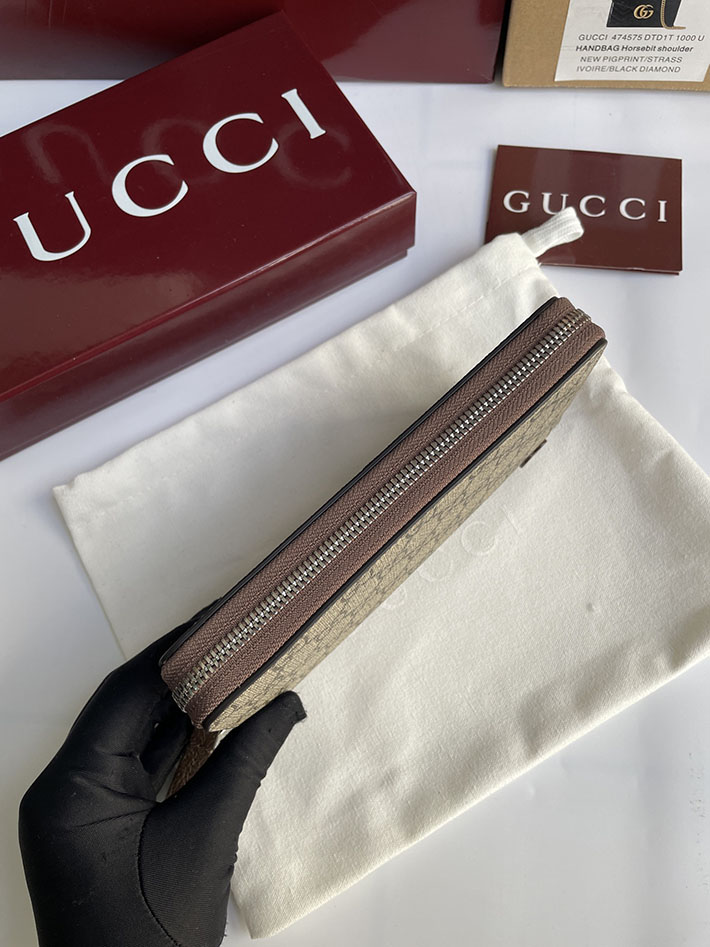 グッチ 財布 アウトレット GUCCI ジップアラウンドウォレット ブルー インテリア ベージュ/ブラウン 822051 FACQC 8563 グッチ 長財布 アウトレット - 画像 (6)