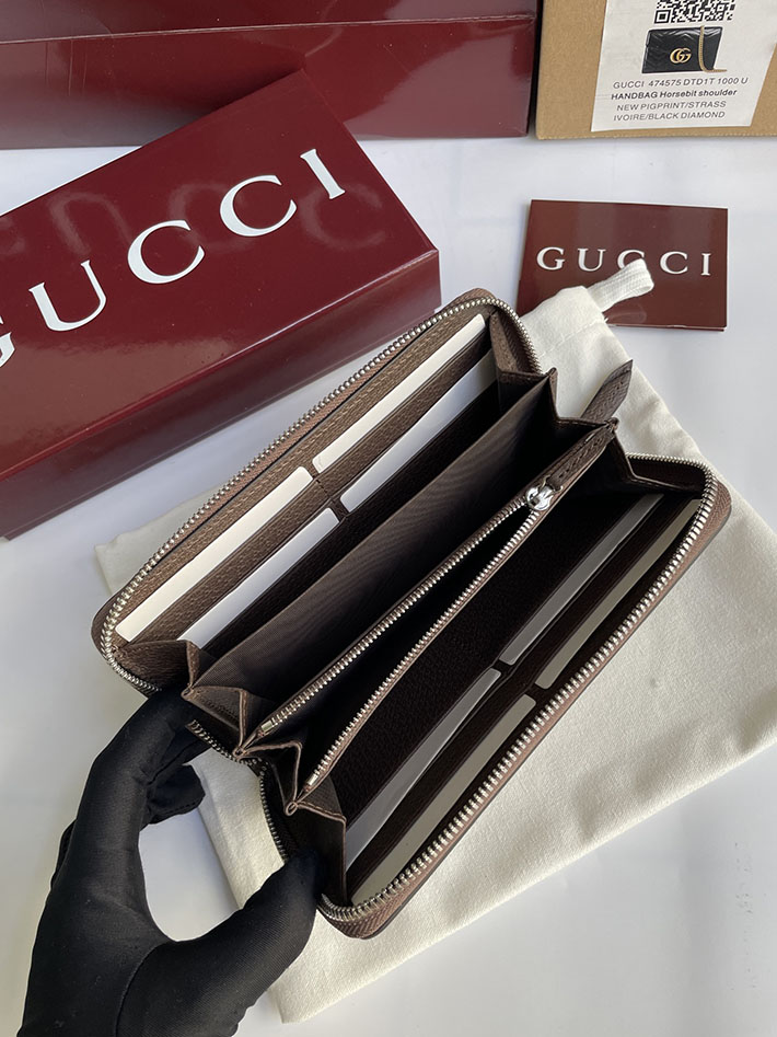 グッチ 財布 アウトレット GUCCI ジップアラウンドウォレット ブルー インテリア ベージュ/ブラウン 822051 FACQC 8563 グッチ 長財布 アウトレット - 画像 (4)