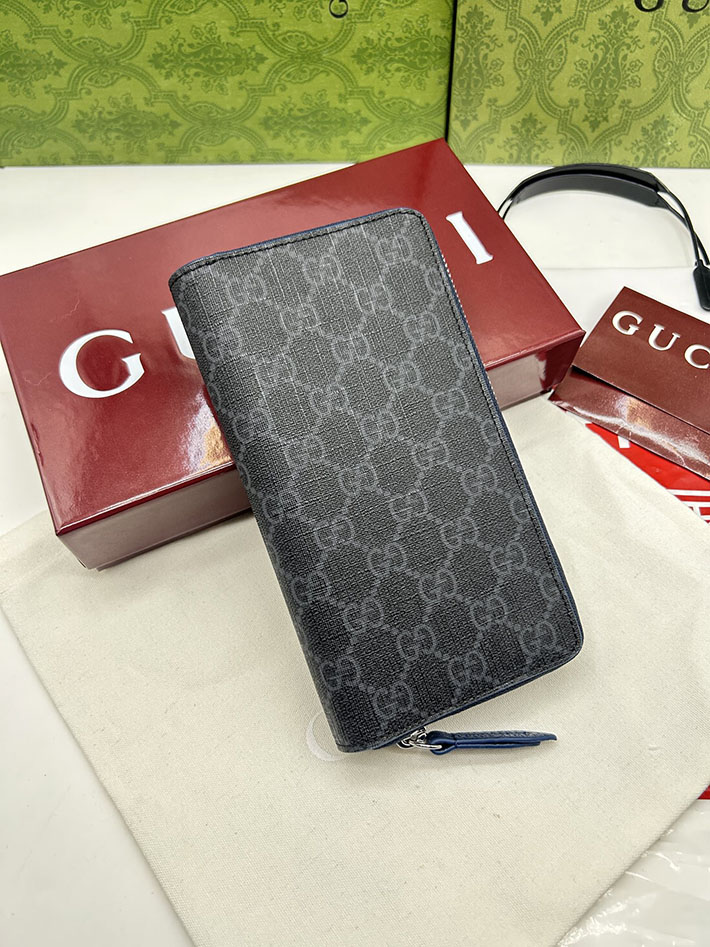 グッチ 財布 アウトレット GUCCI ジップアラウンドウォレット ブルー インテリア ブラック/ブルー 822051 FACQC 1052 グッチ 長財布 メンズ - 画像 (10)