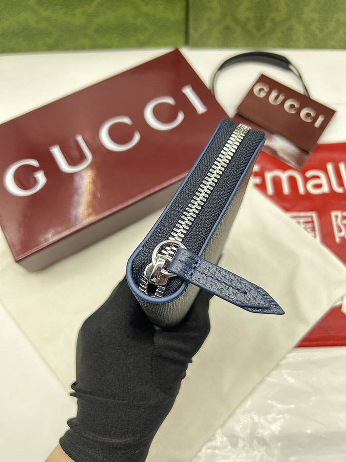 グッチ 財布 アウトレット GUCCI ジップアラウンドウォレット ブルー インテリア ブラック/ブルー 822051 FACQC 1052 グッチ 長財布 メンズ - 画像 (6)