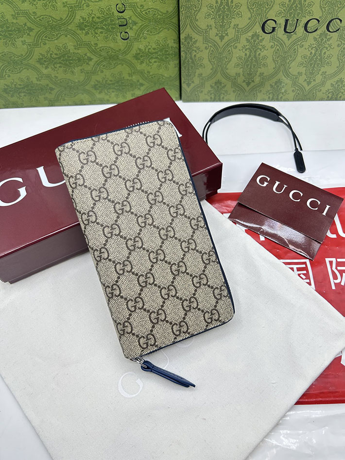 グッチ 財布 アウトレット GUCCI ジップアラウンドウォレット インテリア ベージュ&ブルー 822051 FACQC 4076 グッチ 長財布 新作 - 画像 (10)
