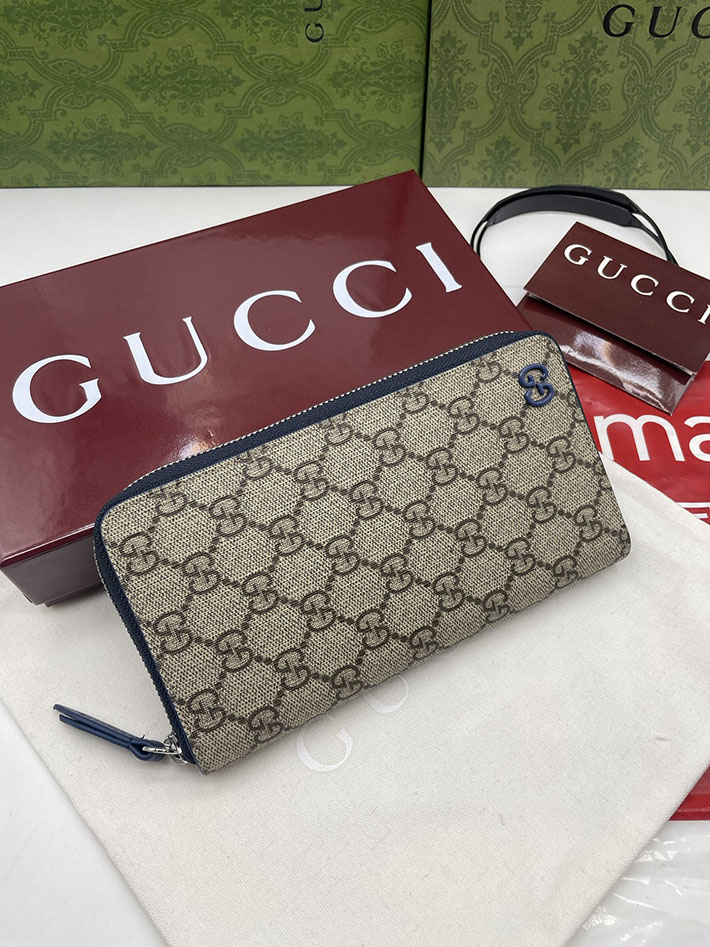 グッチ 財布 アウトレット GUCCI ジップアラウンドウォレット インテリア ベージュ&ブルー 822051 FACQC 4076 グッチ 長財布 新作 - 画像 (9)
