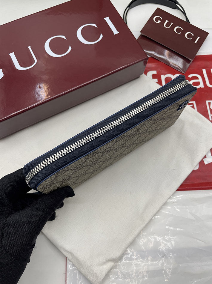 グッチ 財布 アウトレット GUCCI ジップアラウンドウォレット インテリア ベージュ&ブルー 822051 FACQC 4076 グッチ 長財布 新作 - 画像 (8)