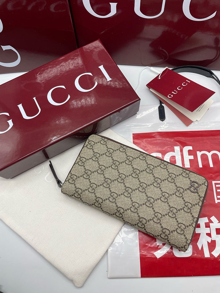 グッチ 財布 アウトレット GUCCI ジップアラウンドウォレット インテリア 822051 ベージュ/ブラウン 2633295 レディース グッチ 長財布 - 画像 (9)