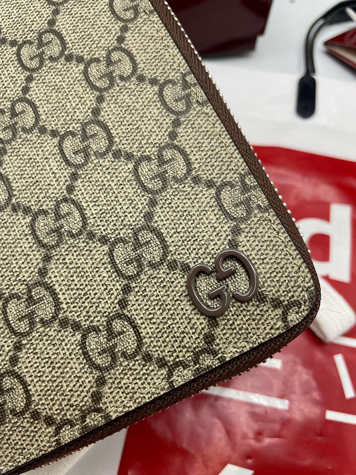 グッチ 財布 アウトレット GUCCI ジップアラウンドウォレット インテリア 822051 ベージュ/ブラウン 2633295 レディース グッチ 長財布 - 画像 (6)