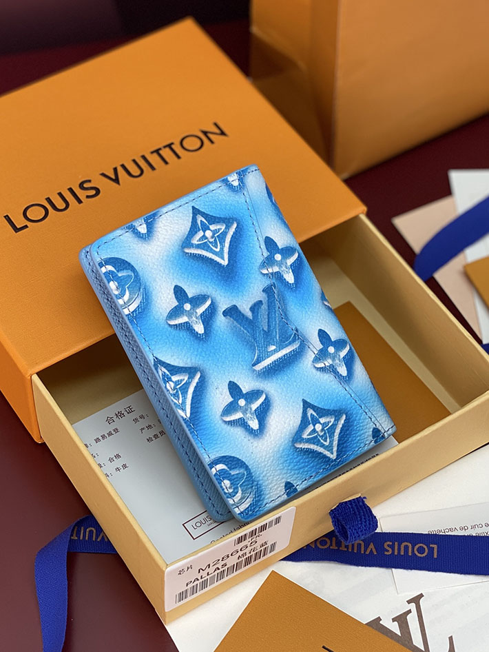 ルイヴィトン カードケース 販売店舗 lv カードケース オーガナイザー・ドゥ ポッシュ フローズンブルー M28622 ヴィトン カードケース 財布代わり - 画像 (12)