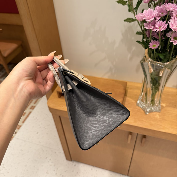 HERMES バーキン20cm セリエ フォーブル レイニーデイズ グリミスティ×グリシマン×クロ エプソン×アリゲーターマット×スイフト シャンパンゴールド H082324CKAD - 画像 (2)