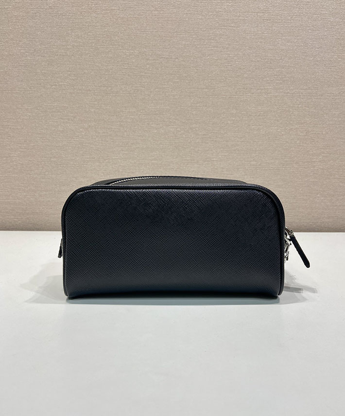 プラダ バッグ レディース 新作 PRADA Re-Nylon xサフィアーノレザー ネセセール ブラック 2NA045_PN9_F0002 プラダ ポーチ レディース - 画像 (7)