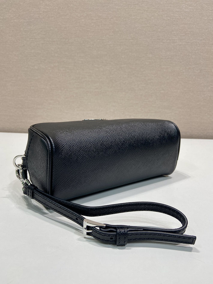 プラダ バッグ レディース 新作 PRADA Re-Nylon xサフィアーノレザー ネセセール ブラック 2NA045_PN9_F0002 プラダ ポーチ レディース - 画像 (5)