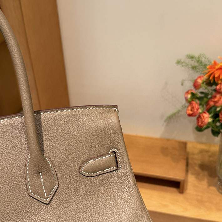 ショルダーバーキン29の定価 HERMES バーキンショルダーライト 29 エトゥープ エバーカラー ゴールド金具 H085236CC18 エルメス バッグ 新作 - 画像 (5)