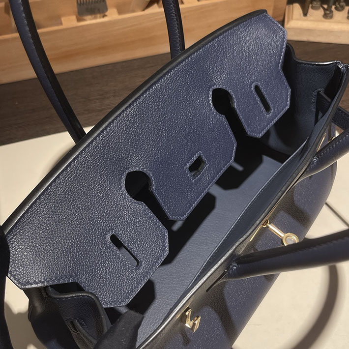 ショルダーバーキン29の定価 HERMES バーキンショルダーライト 29 ブルーサフィール エバーカラー ゴールド金具 H085236CC73 バーキン ショルダー ライト - 画像 (2)