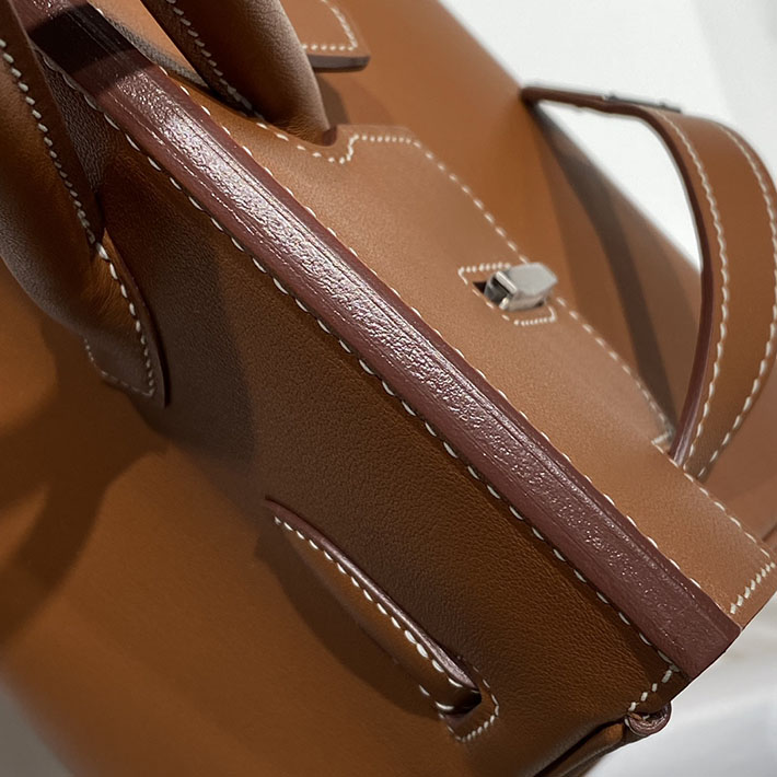 ショルダーバーキン29の定価 HERMES バーキンショルダーライト 29 ゴールド スイフト シルバー金具 H085237CK37 エルメス バッグ バーキン - 画像 (6)