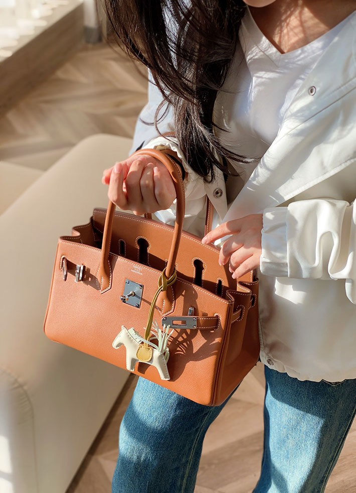 ショルダーバーキン29の定価 HERMES バーキンショルダーライト 29 ゴールド スイフト シルバー金具 H085237CK37 エルメス バッグ バーキン - 画像 (13)