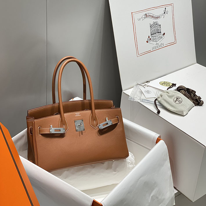 ショルダーバーキン29の定価 HERMES バーキンショルダーライト 29 ゴールド スイフト シルバー金具 H085237CK37 エルメス バッグ バーキン - 画像 (10)