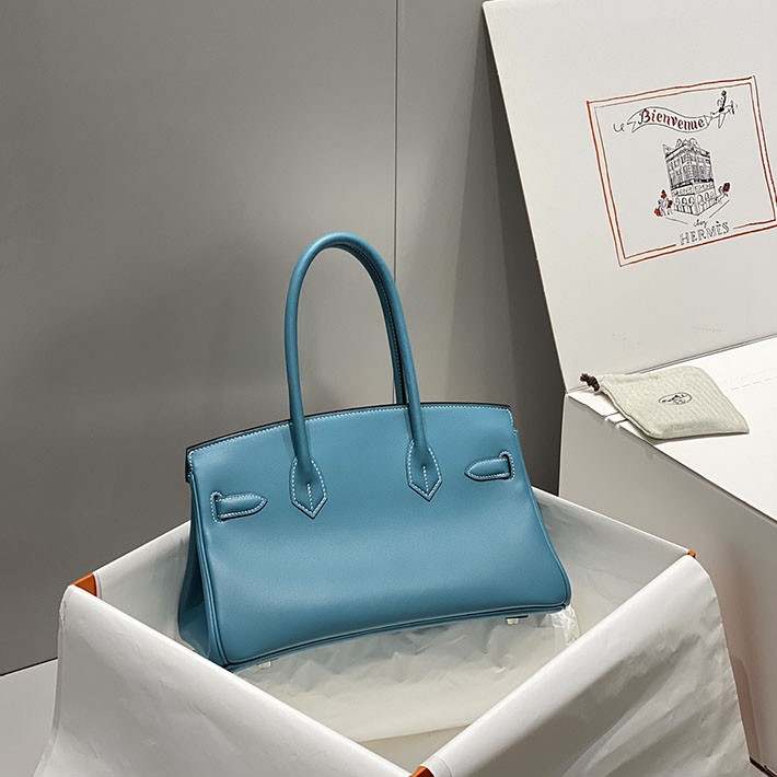 ショルダーバーキン29の定価 HERMES バーキンショルダーライト 29 ブルージーン スイフト シルバー金具 H085237CK75 エルメス バーキン ショルダー - 画像 (8)