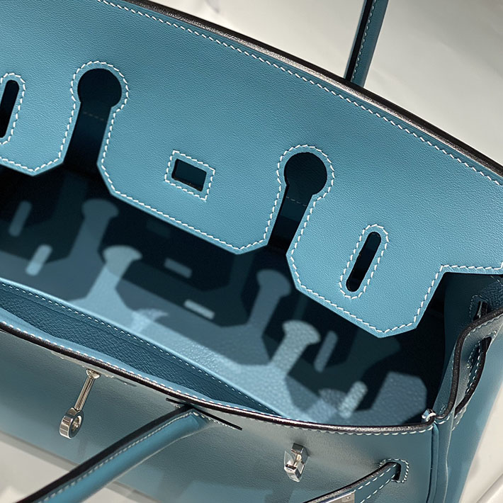 ショルダーバーキン29の定価 HERMES バーキンショルダーライト 29 ブルージーン スイフト シルバー金具 H085237CK75 エルメス バーキン ショルダー - 画像 (2)