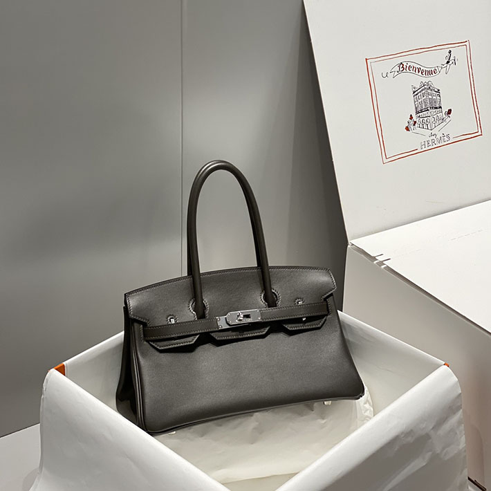 ショルダーバーキン29の定価 HERMES バーキンショルダーライト 29 エベンヌ スイフト シルバー金具 H085237CK46 バーキン ショルダー ライト29 - 画像 (9)
