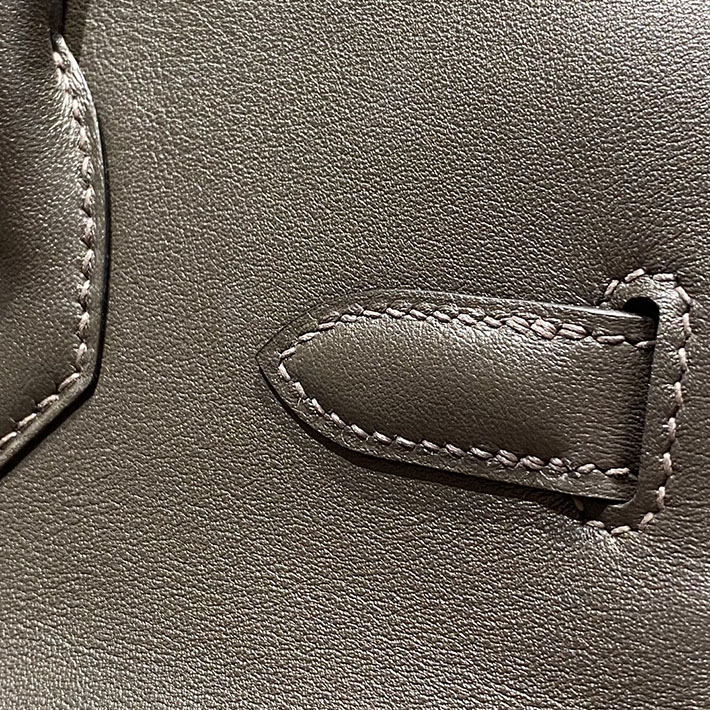 ショルダーバーキン29の定価 HERMES バーキンショルダーライト 29 エベンヌ スイフト シルバー金具 H085237CK46 バーキン ショルダー ライト29 - 画像 (6)