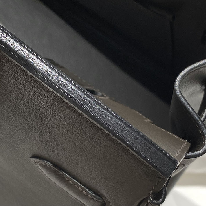 ショルダーバーキン29の定価 HERMES バーキンショルダーライト 29 エベンヌ スイフト シルバー金具 H085237CK46 バーキン ショルダー ライト29 - 画像 (4)