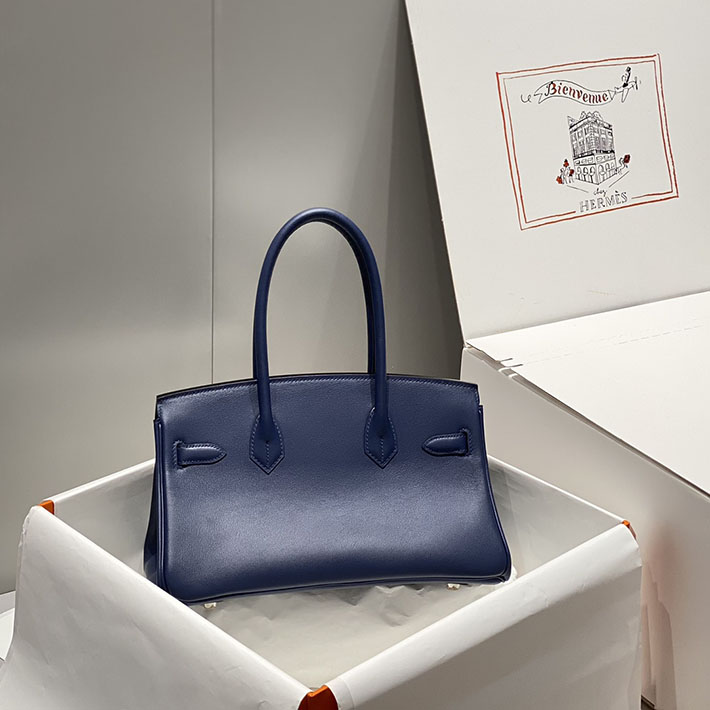 ショルダーバーキン29の定価 HERMES バーキンショルダーライト 29 ディープブルー スイフト シルバー金具 H085237CK3W エルメス ショルダーバーキン29 - 画像 (8)