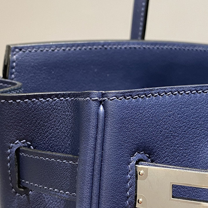 ショルダーバーキン29の定価 HERMES バーキンショルダーライト 29 ディープブルー スイフト シルバー金具 H085237CK3W エルメス ショルダーバーキン29 - 画像 (3)
