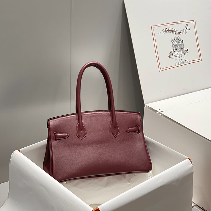 ショルダーバーキン29の定価 HERMES バーキンショルダーライト 29 ボルドー スイフト シルバー金具 H085237CK57 ショルダーバーキン 新作 - 画像 (8)