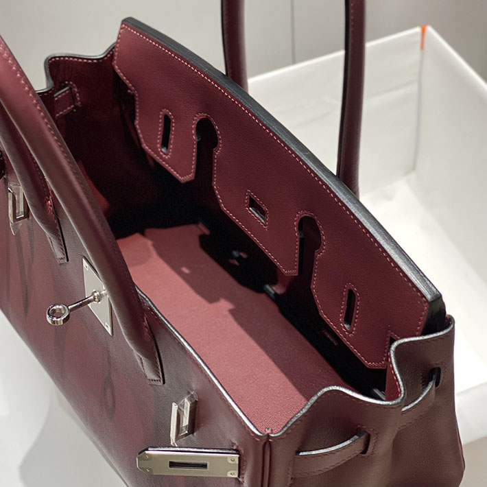ショルダーバーキン29の定価 HERMES バーキンショルダーライト 29 ボルドー スイフト シルバー金具 H085237CK57 ショルダーバーキン 新作 - 画像 (2)