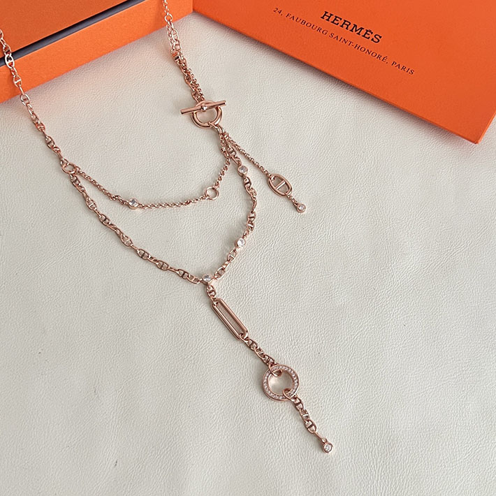 最高級エルメススーパーコピー HERMES ネックレス シェーヌ・ダンクル・カオス ピンクゴールド H222209B00ST シェーヌダンクル ネックレス 芸能人 - 画像 (5)