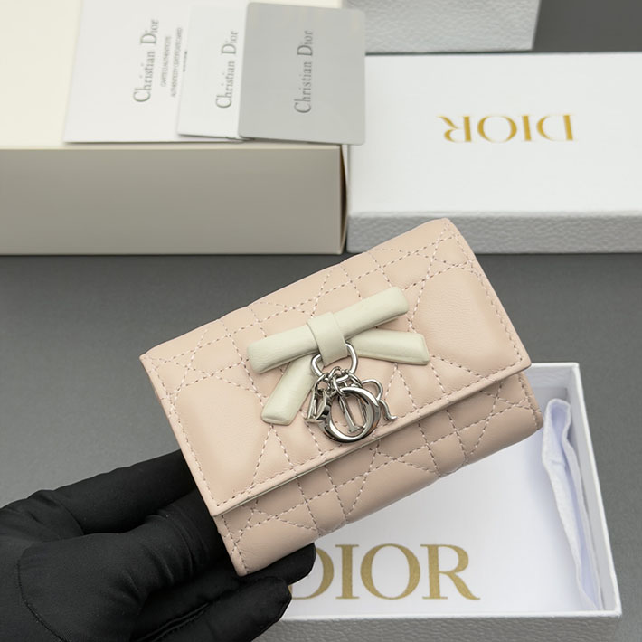 最高級ディオールスーパーコピー Dior Lady Dior Glycine ウォレット ピンク & ラテホワイト S2607PUQC_M19I ディオール 財布 公式 - 画像 (5)