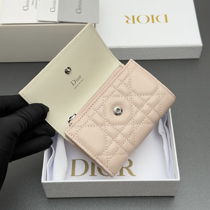 最高級ディオールスーパーコピー Dior Lady Dior Glycine ウォレット ピンク & ラテホワイト S2607PUQC_M19I ディオール 財布 公式 - 画像 (4)