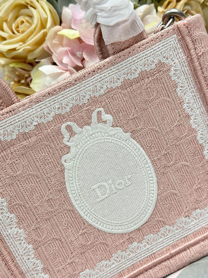 最高級ディオールスーパーコピー Dior Book Tote ストラップ付きバッグ ミニ ピンク S5584PEHS_M19I ディオール トートバッグ ミニ - 画像 (6)