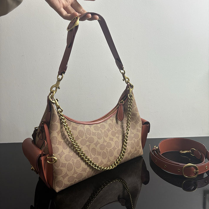コーチ バッグ アウトレット COACH ジュリエット ショルダー バッグ 25・シグネチャー キャンバス ブラス CAM26 B4XHG コーチ バッグ ショルダー - 画像 (9)