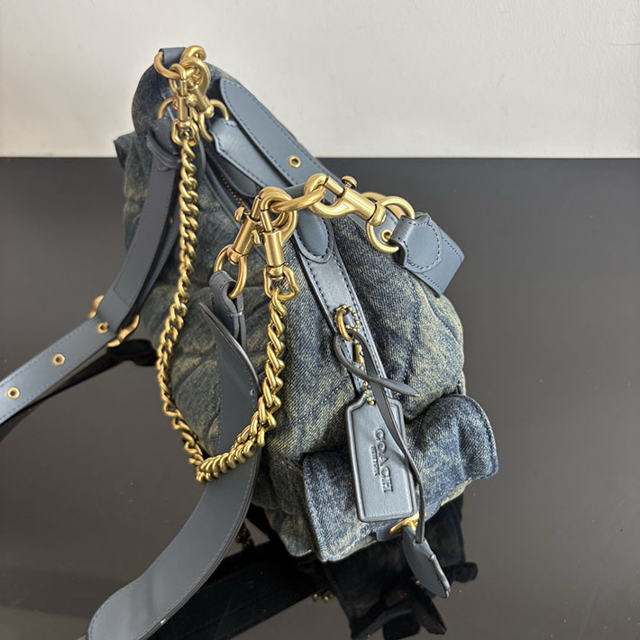 コーチ バッグ アウトレット COACH ジュリエット ショルダー バッグ・シグネチャー テキスタイル ジャカード ネイビー 2633394 コーチ バッグ 新作 - 画像 (4)