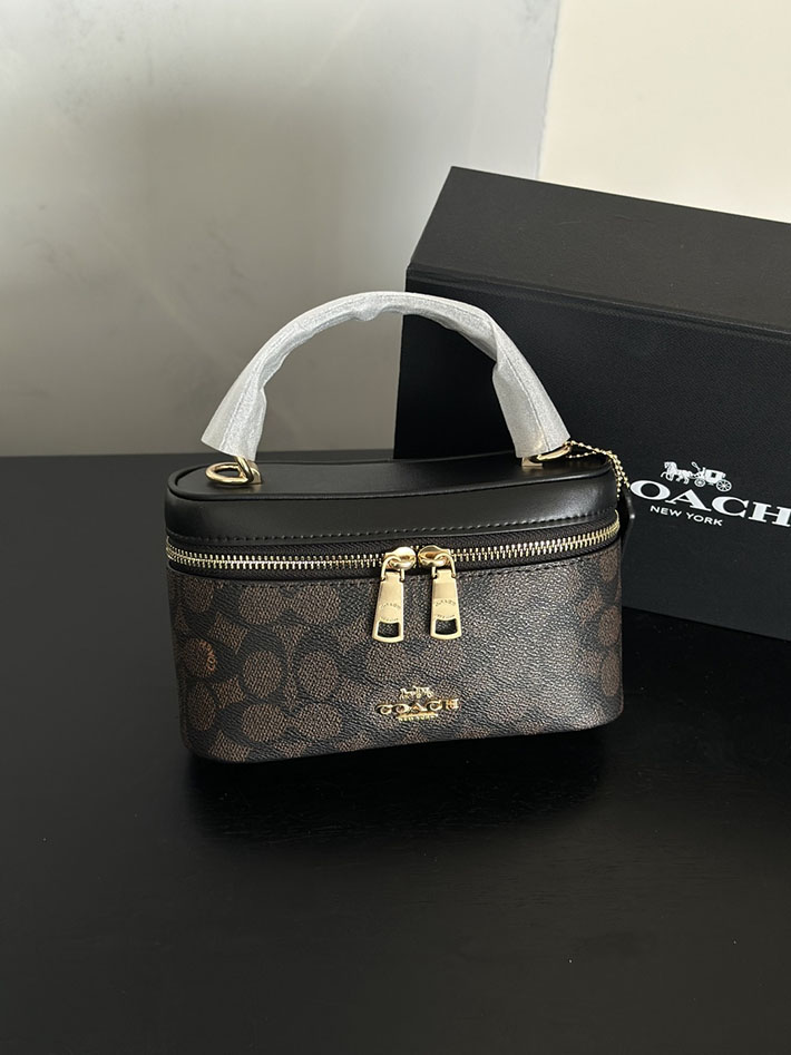 コーチ バッグ アウトレット COACH レイナー クロスボディ バッグ 18・シグネチャー キャンバス チャコール/ブラック 2633398 コーチ 化粧ポーチ 人気 - 画像 (5)