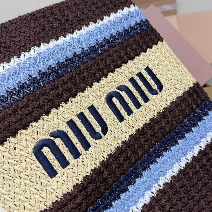 最高級MiuMiuスーパーコピー ミュウミュウ ラフィアエフェクトウーブン トートバッグ 5BG248_2DO3_F04EM Miumiu トートバッグ A4 - 画像 (6)