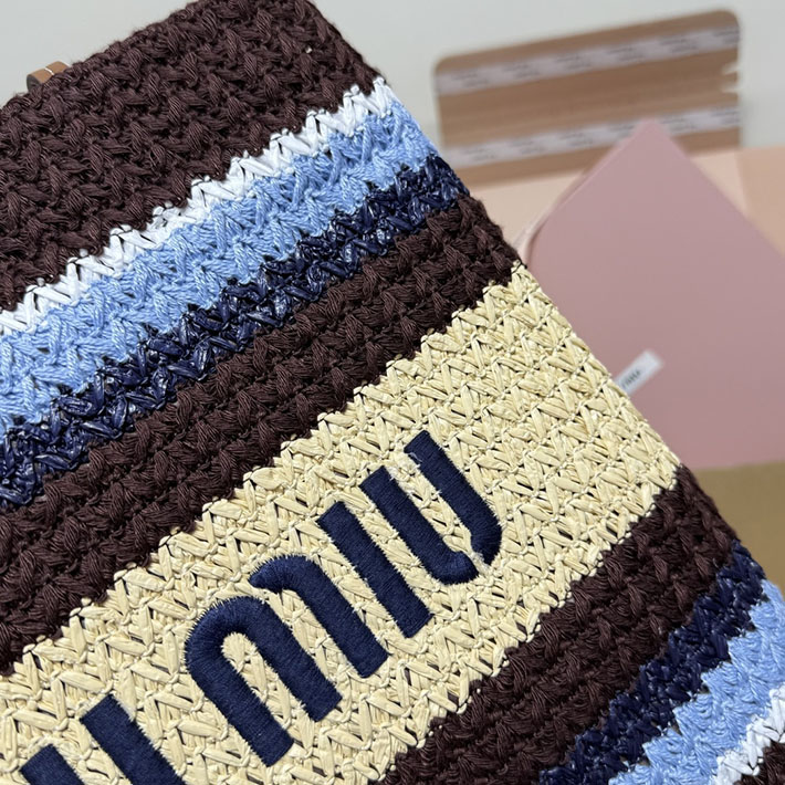 最高級MiuMiuスーパーコピー ミュウミュウ ラフィアエフェクトウーブン トートバッグ 5BG248_2DO3_F04EM Miumiu トートバッグ A4 - 画像 (5)