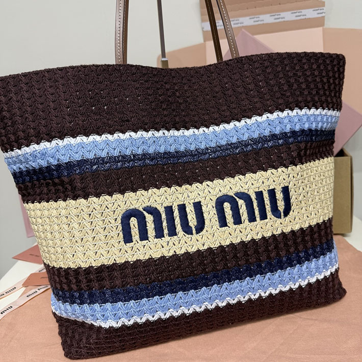 最高級MiuMiuスーパーコピー ミュウミュウ ラフィアエフェクトウーブン トートバッグ ココアブラウン 5BG228_2DO3_F04EM ミュウミュウ トートバッグ アウトレット - 画像 (6)