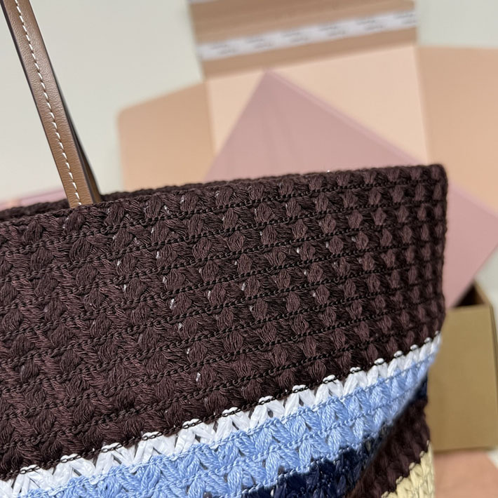 最高級MiuMiuスーパーコピー ミュウミュウ ラフィアエフェクトウーブン トートバッグ ココアブラウン 5BG228_2DO3_F04EM ミュウミュウ トートバッグ アウトレット - 画像 (4)