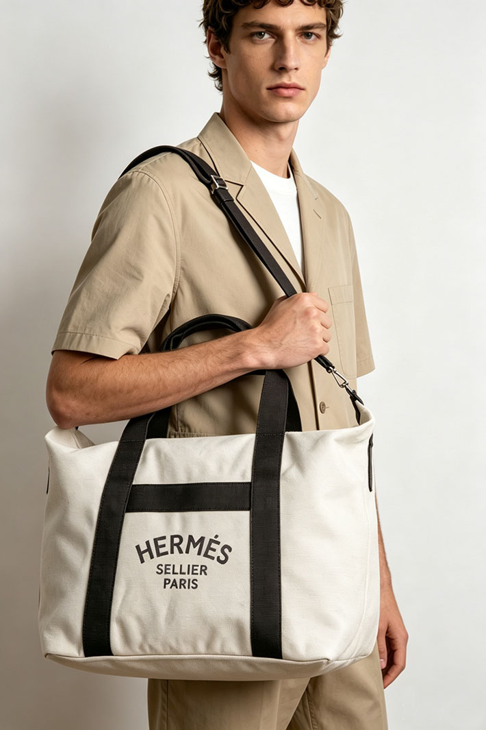 最高級エルメススーパーコピー HERMES スポーツバッグ グルーム ベージュ・サーブル フー H001060EKBF エルメス グルーム バック パック - 画像 (2)