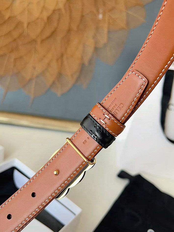 最高級セリーヌスーパーコピー CELINE ナローベルト レディース Medium 25MM ミディアム トリオンフ 2632538 セリーヌ ベルト 25mm - 画像 (4)