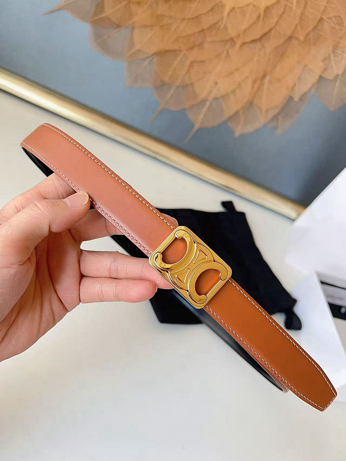 最高級セリーヌスーパーコピー CELINE ナローベルト レディース Medium 25MM ミディアム トリオンフ 2632540 セリーヌ ベルト リバーシブル - 画像 (5)