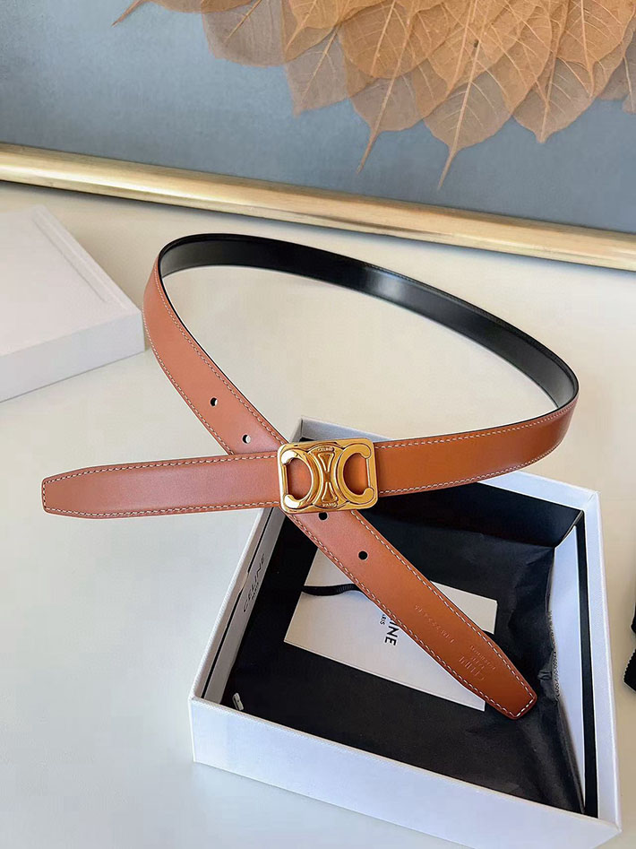 最高級セリーヌスーパーコピー CELINE ナローベルト レディース Medium 25MM ミディアム トリオンフ 2632540 セリーヌ ベルト リバーシブル - 画像 (4)