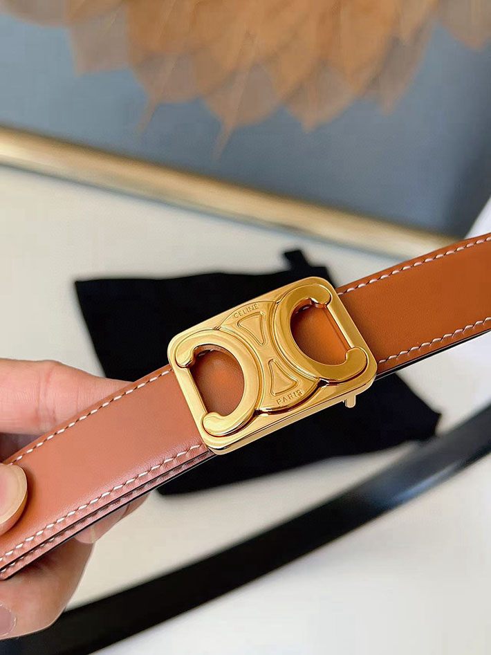 最高級セリーヌスーパーコピー CELINE ナローベルト レディース Medium 25MM ミディアム トリオンフ 2632540 セリーヌ ベルト リバーシブル - 画像 (3)