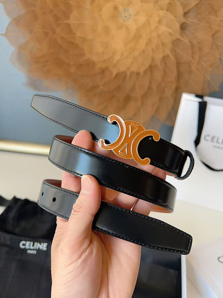 最高級セリーヌスーパーコピー CELINE ラグジュアリーレザーベルト メタルバックル付き 2.5cm 2632547 セリーヌ ベルト アウトレット - 画像 (9)