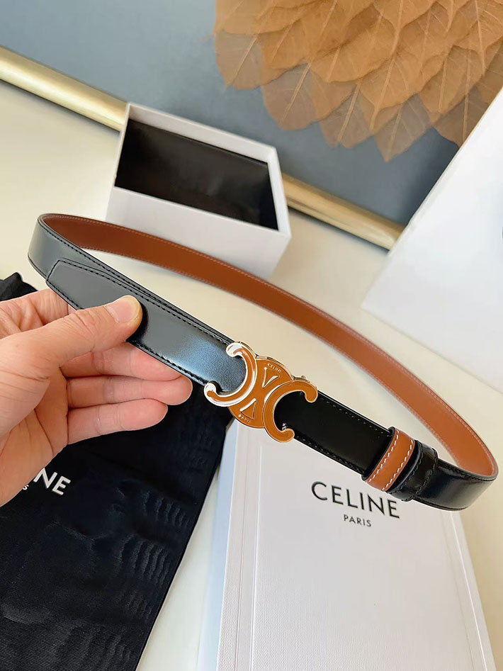 最高級セリーヌスーパーコピー CELINE ラグジュアリーレザーベルト メタルバックル付き 2.5cm 2632547 セリーヌ ベルト アウトレット - 画像 (7)