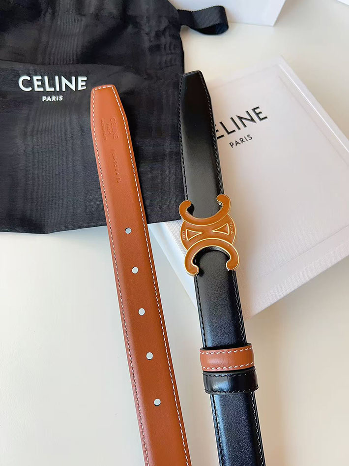最高級セリーヌスーパーコピー CELINE ラグジュアリーレザーベルト メタルバックル付き 2.5cm 2632547 セリーヌ ベルト アウトレット - 画像 (3)