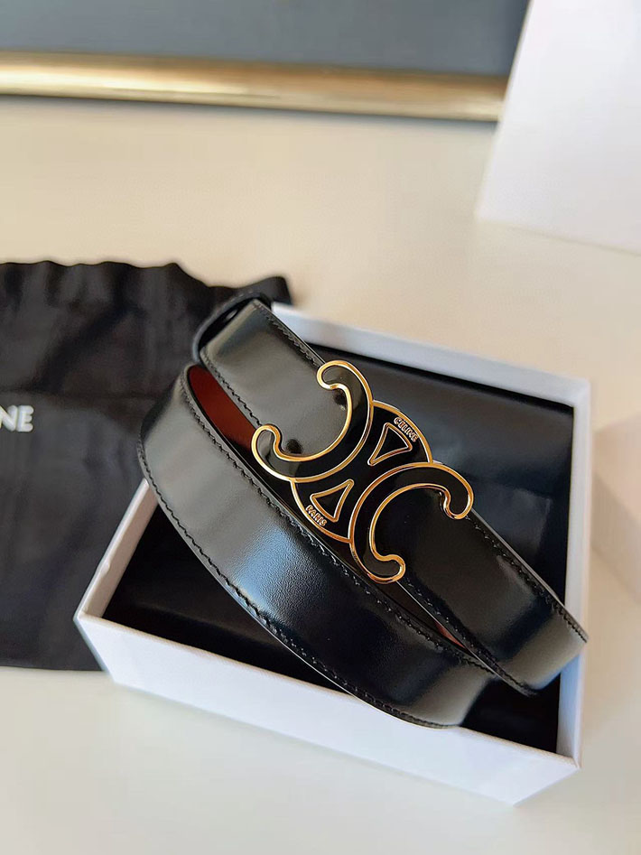最高級セリーヌスーパーコピー CELINE ラグジュアリーレザーベルト メタルバックル付き 2.5cm 2632548 セリーヌ ベルト レディース - 画像 (8)
